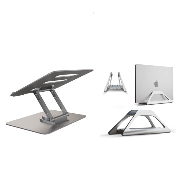 Adjustable Laptop Stand for Desk and Vertical Laptop Stand Holder Bundle