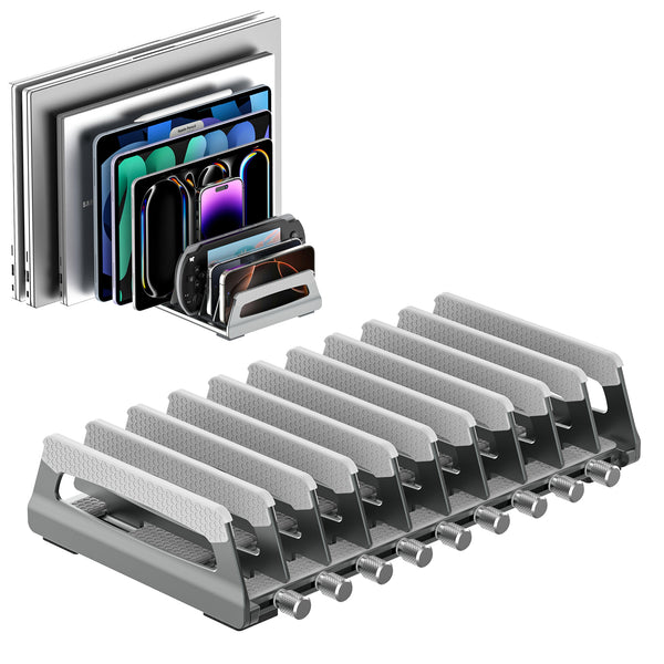 Tool-free Adjustable Vertical Laptop Stand for 10 Devices