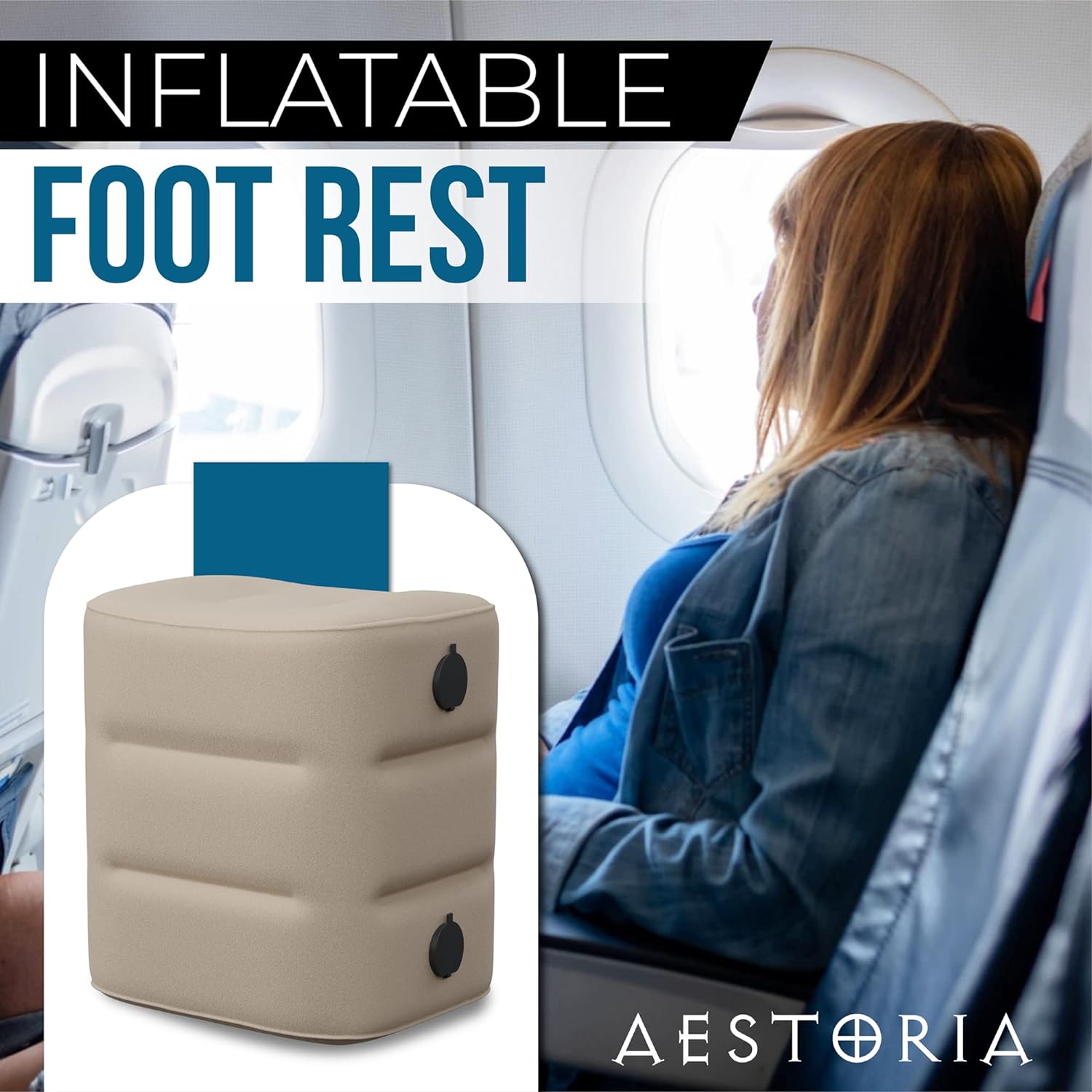 Inflatable Foot Rest & Travel Pillow