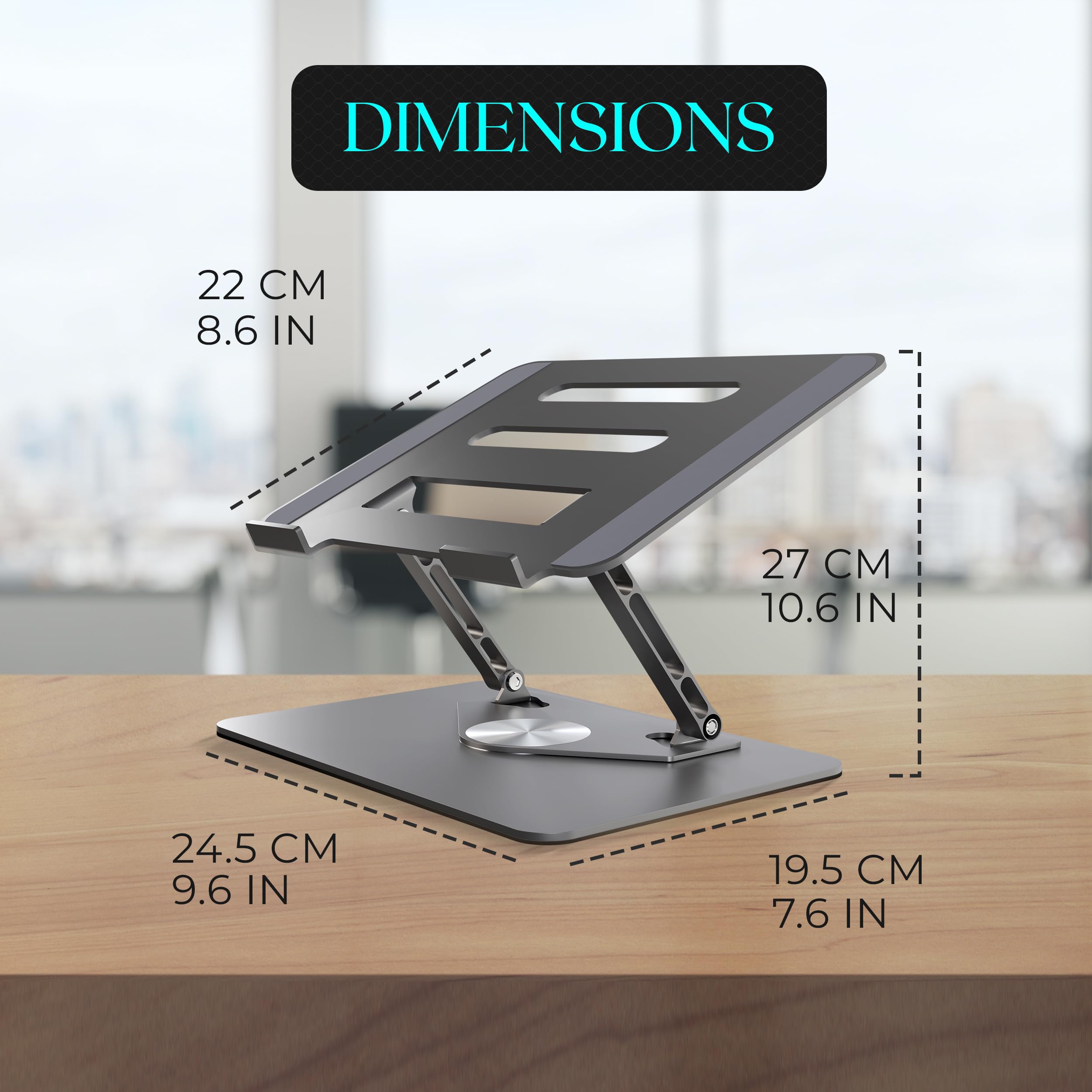 Adjustable Laptop Stand for Desk and Vertical Laptop Stand Holder Bundle