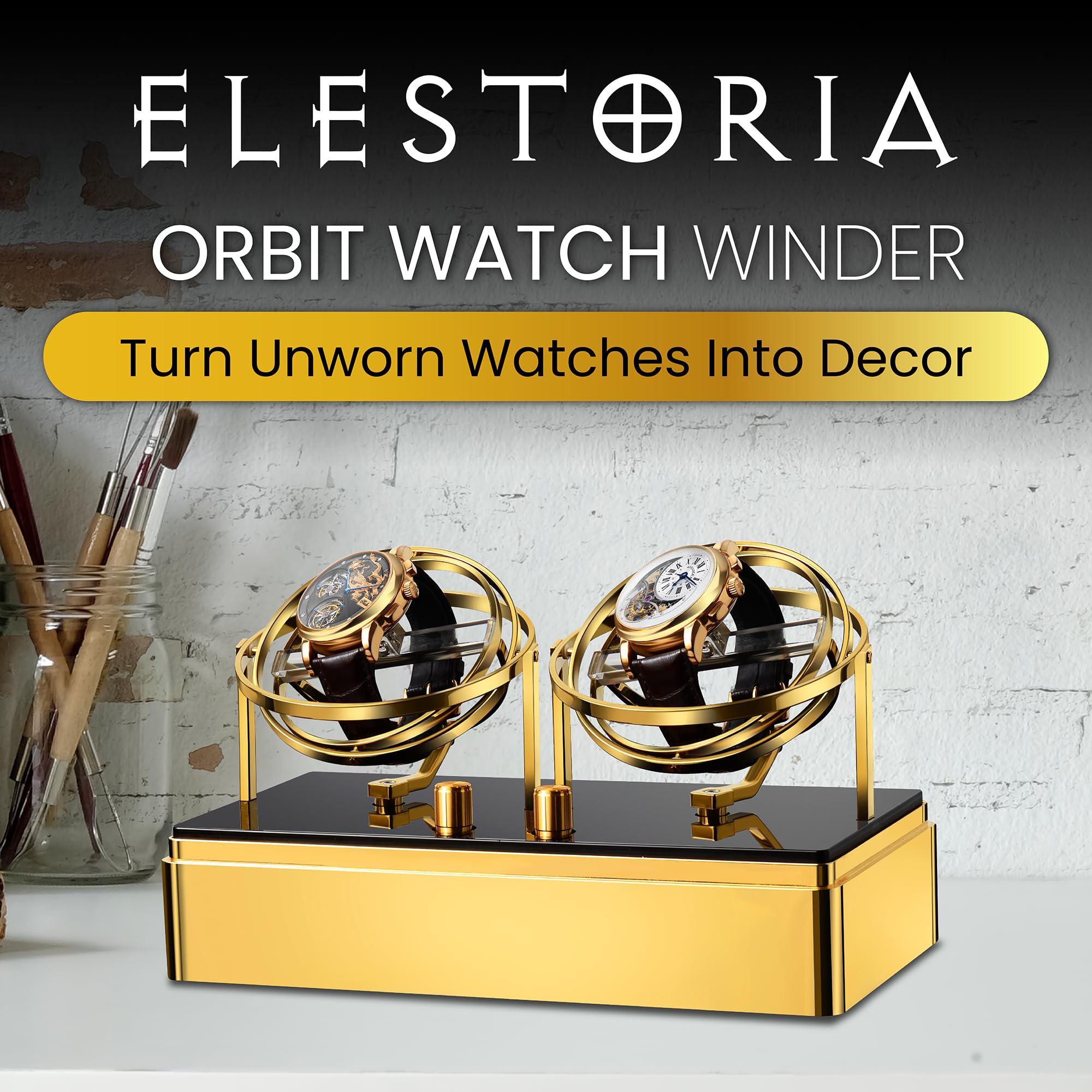 Orbit Dual Watch Winder - Gold