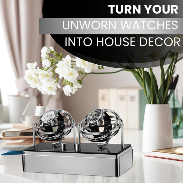 Orbit Dual Watch Winder - Silver