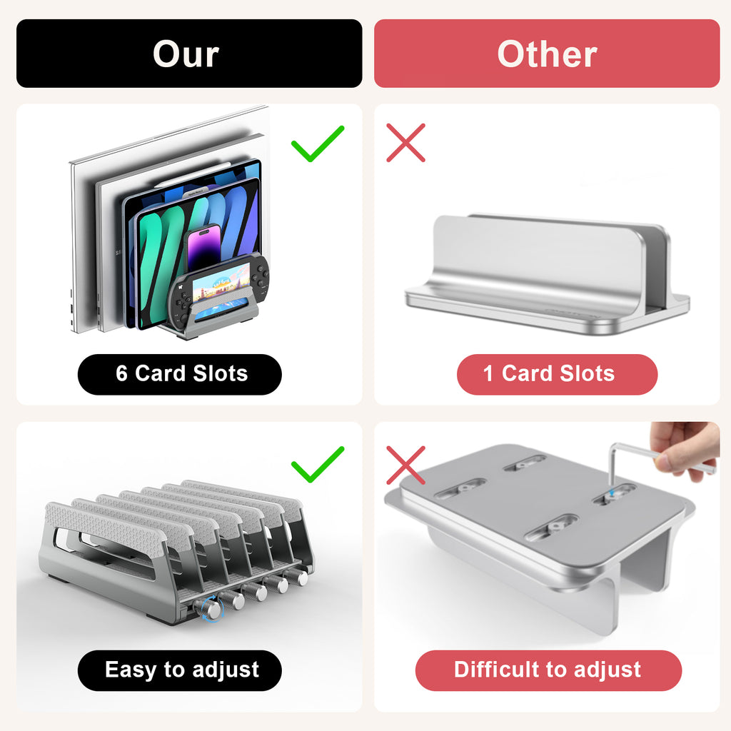 6 Slot Side-Adjust Stand